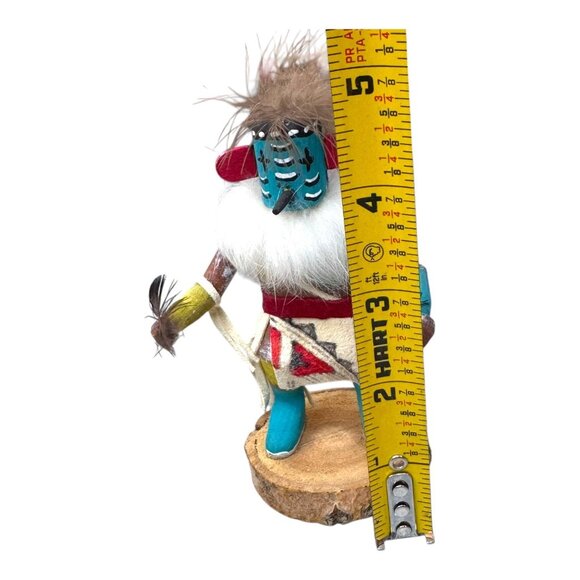 Vintage Road Runner Native American Kachina Doll Hopi Feather Signed 5" Katsina - Picture 5 of 7
